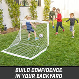 GoSports Portable Soccer Goals for Kids - 13 Color Options - Choose 4 x 3 ft or 6 x 4 ft - Team Tone Pop Up Nets for Backyard