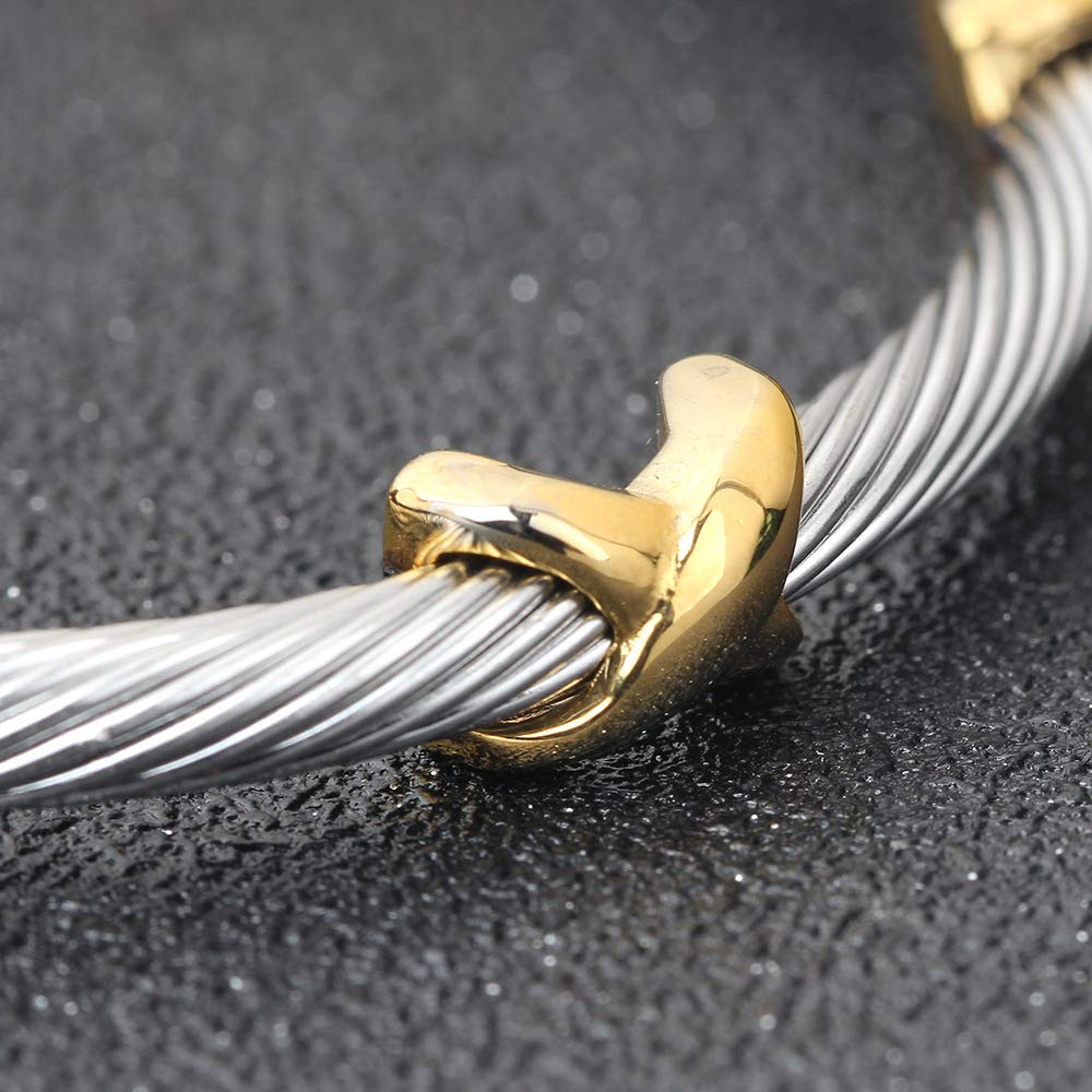 OSIRIDEH2 Cable Bracelets For Women, Multifunctional Twisted Bracelets for Women, Famous Twisted Cable Bracelets Bracelet Designs Women's Bracelets Fashion Jewelry Trendy Women' (Gold)