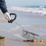 Sand Flea Rake, The Shark Tooth Screen Comes with A 16-Inch-Wide Drain Screen with A 51-Inch Handle, Detachable Sand Flea Rake, Shark Tooth Screen (Water Bucket not Included)