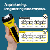 Gorilla Technique 3-in-1 Epilator, Wet & Dry Facial & Body Hair Removal Device, Cordless Rechargeable Electric Tweezers & Shaver & Callus Remover for Women & Men, One, Black & Yellow