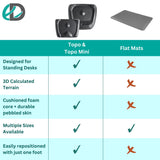 Topo Mini Comfort Mat by Ergodriven | The Smaller Not-Flat Anti-Fatigue Standing Desk Mat with Calculated Terrain | Accessories | Obsidian Black