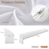 Vekkia King Bed Wedge Pillow for Headboard/Wedge Pillow Headboard/Bed Gap Filler/Headboard Pillow,Pillow Wedge for Headboard Gap0-3.5",Stop Loosing Your Pillows,Phone&Glasses(White 76"x6.5"x4.5")