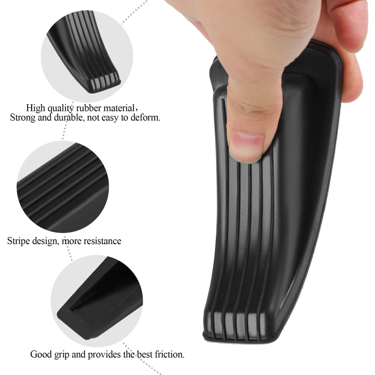 12 Pack Door Stoppers for Bottom of Door, 4.8x2.2x1.3in Door Stops, Rubber Door Stopper Wedge, Sturdy Stackable Door Stops for Floor