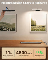 EZVALO Picture Light for Wall, 13'' Black Rechargeable 4800mAh Battery Lights Wireless with IR Remote, Magnetic LED Art Painting Light with 3 Color Temperatures, Display for Gallery, Living Room