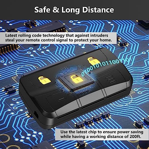 Universal Garage Door Opener Remote 3-Button Compatible with Genie LiftMaster Chamberlain Craftsman Overhead Door Linear Wayne Dalton Opener has Learn Button or DIP Switch Programmable