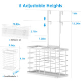 Agotglmi Hair Tool Organizer, Dryer Holder, 3 in 1 Blow Bathroom Organizer Wall Mounted/Cabinet Door for Flat Iron, Curling Straightener, Care & Styling Tools Storage Basket (White)