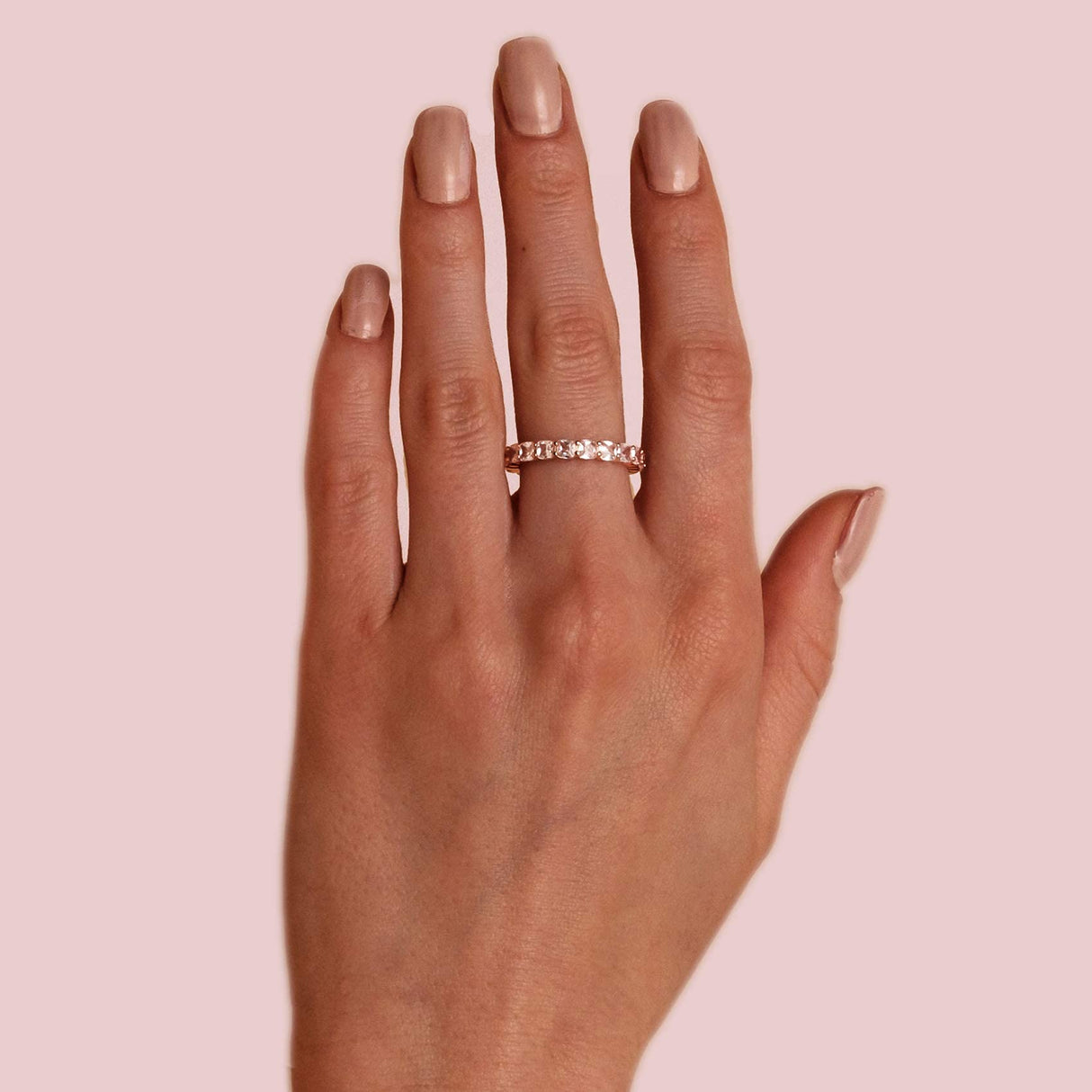 PAVOI 14K Yellow Gold Plated Rings Square-Cut Cubic Zirconia Love Ring | 3mm Stackable Rings for Women | Yellow Gold Rings for Women Size 3