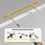 Goldenwarm 30 Pack 8-4/5 inch Gold Cabinet Handles Brushed Gold Cabinet Pulls Stainless Steel Drawer Pulls, Durable Kitchen Cabinet Handles - Bathroom Bedroom Dresser Handles Easy DIY Upgrade