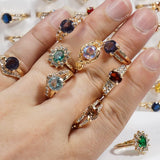 50PCS Fashion Wholesale Lots,Bulk Rings Colorful Rhinestone Ring