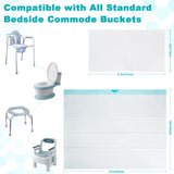 OUMEE Commode Liners with Absorbent Pads, 90 Bedside Commode Liners and 90 Pads for Commode Bucket, Disposable Commode Bags for Adults, Portable Leak-Proof Potty Chair Liners