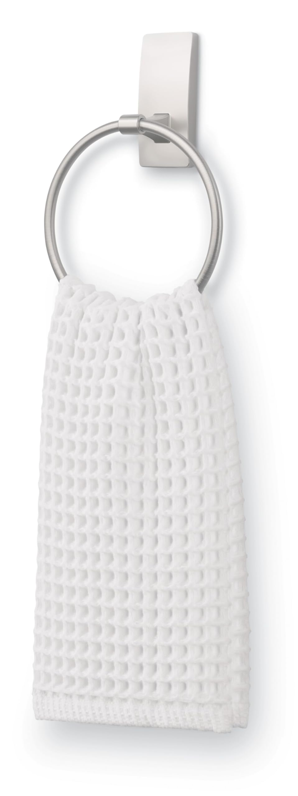 Command Hand Towel Holder Satin Nickel with Water Resistant Command Strips, Rust Resistant Bathroom Organizer, Holds up to 5 lbs