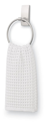 Command Hand Towel Holder Satin Nickel with Water Resistant Command Strips, Rust Resistant Bathroom Organizer, Holds up to 5 lbs
