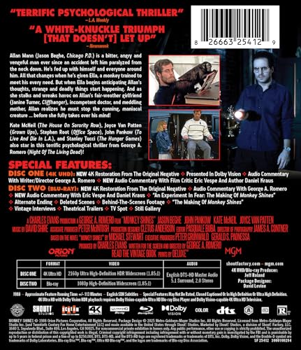 Monkey Shines - Collector's Edition 4K Ultra HD + Blu-ray [4K UHD]