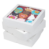 TEMLQPACK 50pcs 9x9x2.5 Inches White Bakery Boxes - Cookies, Pie, Chocolate Covered Strawberries, Breakable Heart, Charcuterie Boxes for Valentine's & Christmas