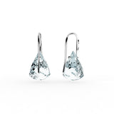 Swarovski Lunar drop earrings, Blue, Rhodium finish