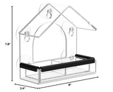 Clear Window Bird Feeder with 5 Extra Strong Suction Cups, DY-SKTY Sturdy and Durable Acrylic Birdfeeders for Viewing Wild Birds Outside, as a Bird Watching Gift, Outdoor Birdhouse Box, Garden Decor