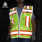 Dib Safety Reflective Vest Heavy Duty, High Visibility Two Tone Engineer Vest, Padded Collar, Retractable ID Pocket, Made with 3M Reflective Tape, Yellow 3XL