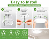 zemty 6Pack 12-Inch LED Flush Mount Ceiling Lights, 24W 3200Lumens 5 CCT Adjustable (3000K-6500K), Round Bright Light Fixture for Bedroom Kitchen Bathroom Hallway Closet(White)