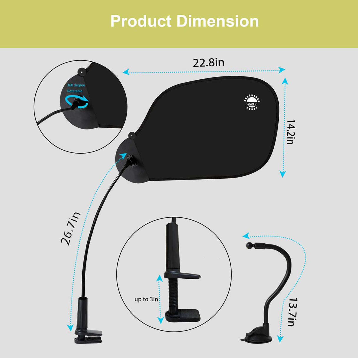 Office Desk Shade and Cubicle Shade: Blocks Light, Glare, and Disturbances. Professional, Adjustable Working Office Cubicle Accessories. Black