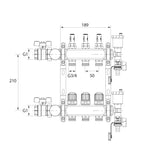 Vancoco 3-Port Stainless Steel Manifold Set, with Flow Meter, Auto Air Vent and 1" Ball Valves, Complete Underfloor Heating Kit