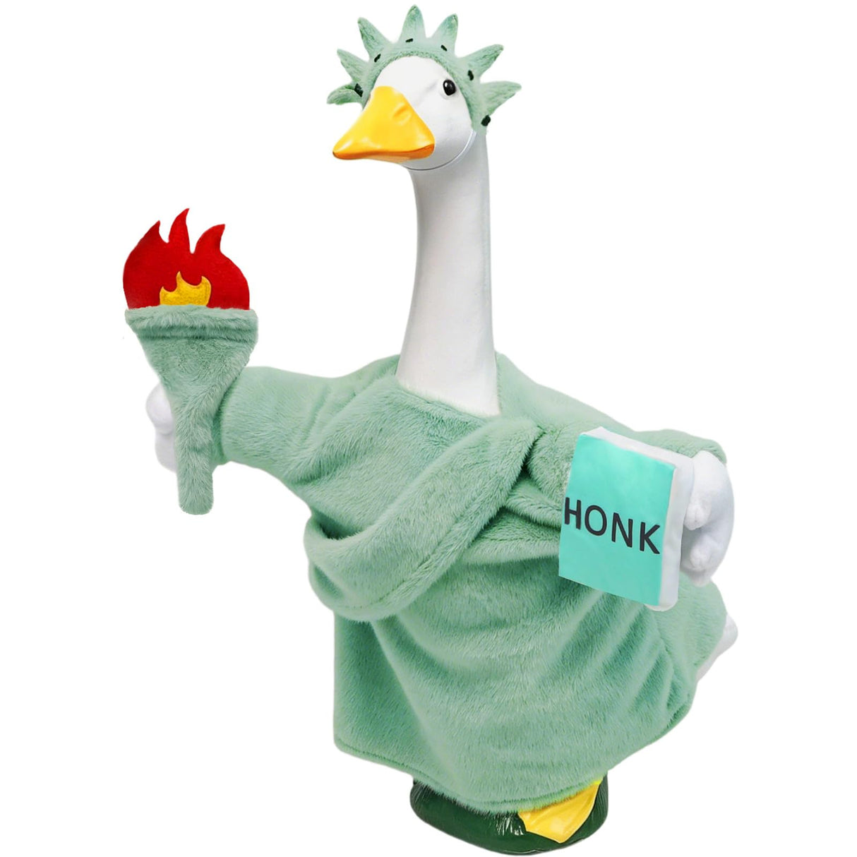 Kanmeii Statue of Liberty Porch Goose Outfit for 23 Inch Lawn Goose Patriotic 4th of July Costume for Cement & Plastic Goose Sculpture, Independence Day Goose Clothes for Garden Patio Yard Decoration