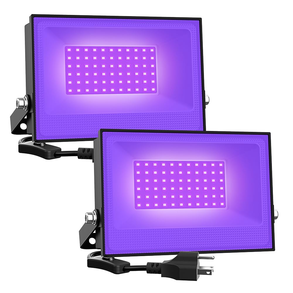 Onforu 60W LED Black Light, Blacklight for Glow Party with Plug, 2 Pack