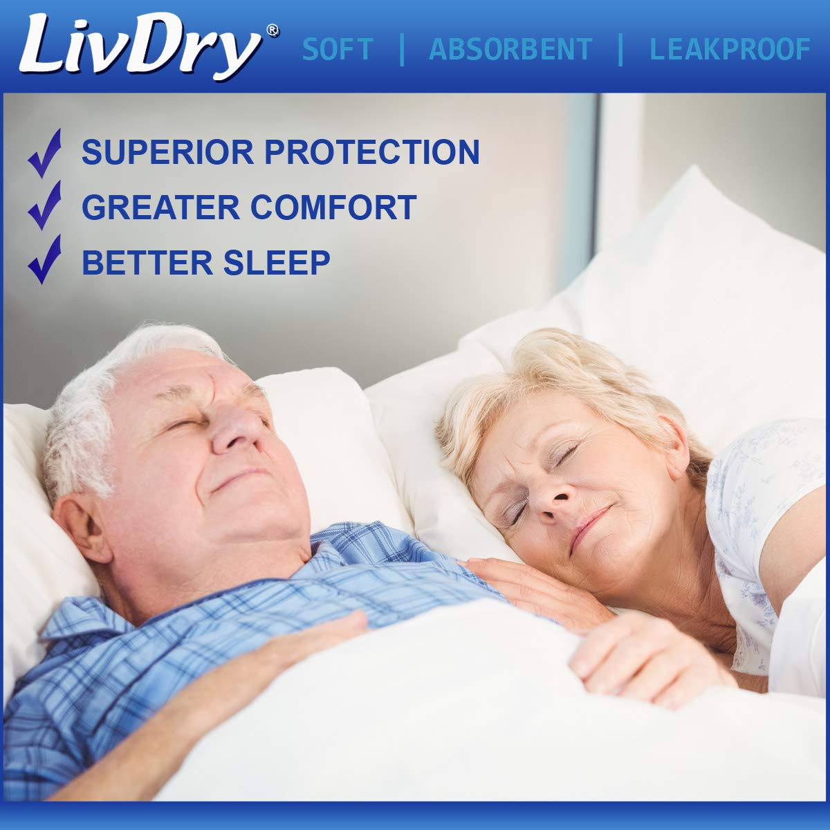 LivDry XXL Overnight Adult Diapers for Women and Men, Incontinence Underwear, XX-Large, 48-Pack