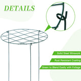 TIyneayle 12 Pack Peony Cages and Supports 16 x 24 Inch Grow Through Plant Support Peony Support Ring for Outdoor Plants