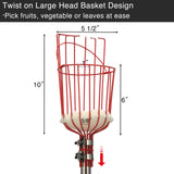 DonSail Pomelo Fruit Picker Pole Tool with Basket Telescoping Long Handle, 35-95 Inch Adjustable Orange Apple Picker Pole Tool with Basket for Avocado Acorn Lemon Pear Mango Tree Picker