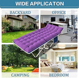 2 Pack Camping Cot with Mattress Comfortable Cots for Sleeping Camping Bed Heavy Duty Folding Cot with Carry Bag for Adults Kids Outdoor Home Guest Bed