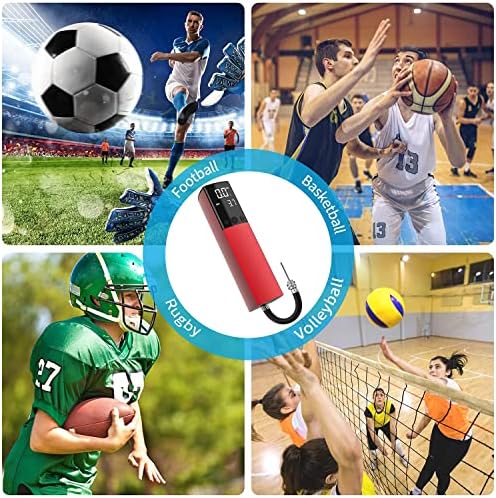 Pumteck Electric Ball Pump, Smart Air Pump Portable Fast Ball Inflation with Precise Pressure Gauge and Digital LCD Display for Football Basketball Volleyball Football (2 Pin and 1 Spout)