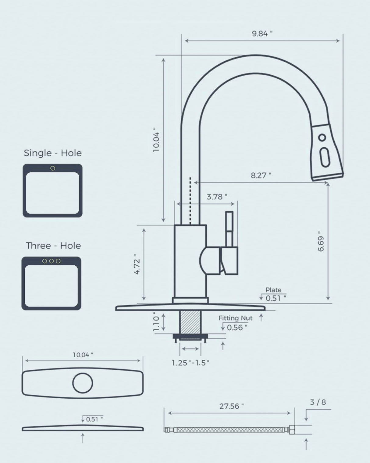 FORIOUS Gold Kitchen Faucet with Pull Down Sprayer, High Arc Single Handle Classic Stainless Steel Sink Faucet 1 or 3 Hole, Suitable for Farmhouse Camper Laundry Rv Bar
