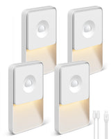 GOODEA Rechargeable Motion Sensor Night Lights for Stairs, Magnetic Stair Lights Indoor, Warm Dimmable Night Light for Hallway,Bathroom,Bedroom,Closet(4 Pack)