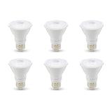 Amazon Basics PAR20 LED Light Bulb, 50W Equivalent, 7W Energy Efficient, E26 Standard Base, Warm White 3000K, Dimmable, 10,000 Hour Lifetime, 6-Pack
