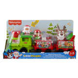 Fisher-Price Little People Toddler Toy Musical Christmas Train with Santa Elf & Reindeer Figures for Pretend Play Kids Ages 1+ Years