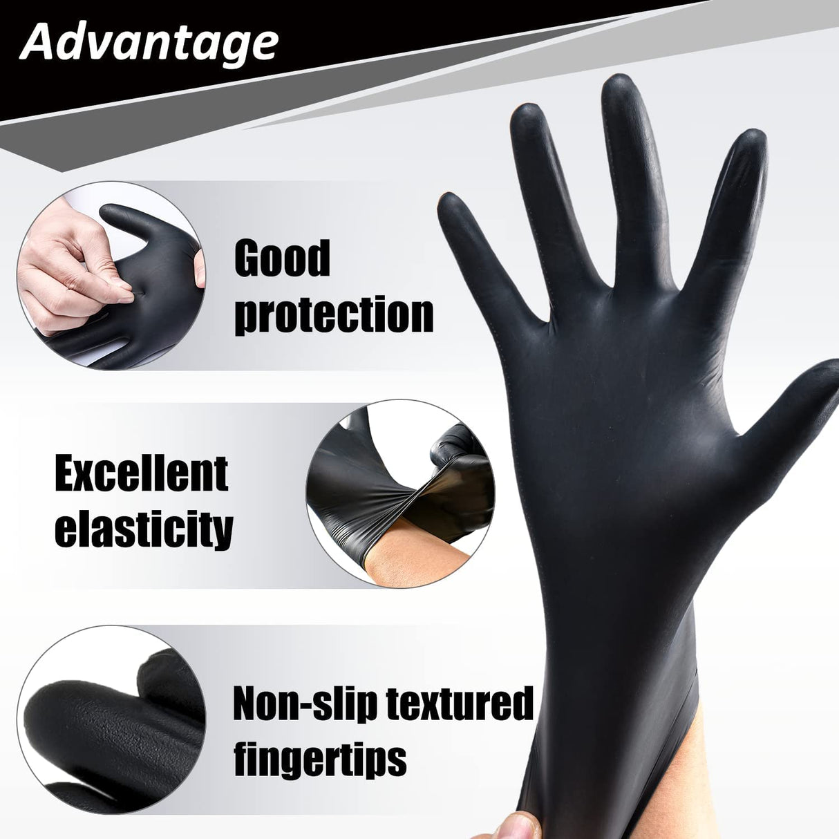 PROMEDIX P Nitrile Disposable Gloves,4mil-100 Count,Gloves Disposable Latex Free,Powder Free for Cooking,Household,Food safe (Large, Pack of 2)