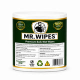 MR. WIPES Premium Bulk Wet Wipes – 1800 Count per Roll (4 Rolls), Gym & Fitness Equipment, Commercial Use, 8" x 6" Sheet, Value Series 25 GSM