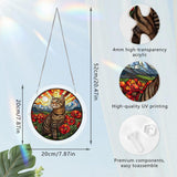 zhuoyaju Acrylic Puzzle Suncatcher, Cat & Flower Stained Glass Window Hanging, Sun Catcher Puzzle Kit Home Garden Decor, Creative Mothers Day and Birthdays Gifts for Mom, Wife, Sisters, 7.87 inch