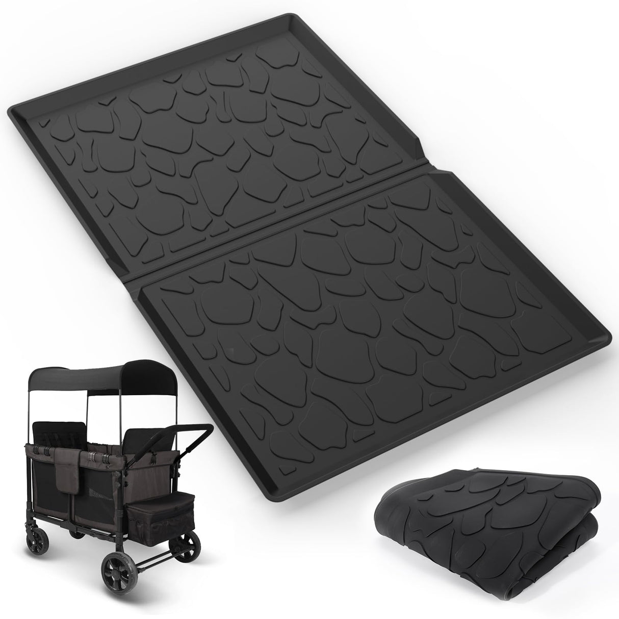 Vodolo Silicone Mat for Wonderfold Wagon W4,Luxe Accessories for Wonderfold Stroller to Protect Wagon from Sand, Dirt, and Water,Easy Clean