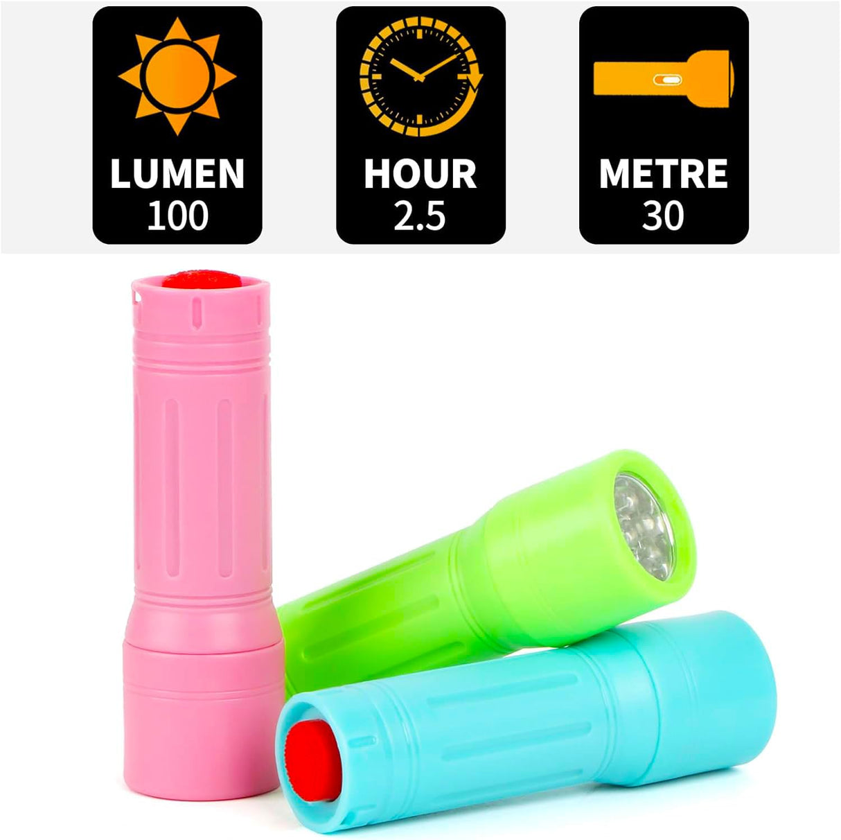 Hilngav 50 Pack 9-LED Mini Flashlight Bulk, Small Multicolor Flashlights with Lanyard, Batteries Included, for Hurricane Supplies Party Favors, Christmas Gifts Stocking Stuffer