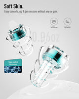 Hearprotek Concert Ear Plugs, 2 Pairs Reusable High Fidelity Musician Ear Plugs, 23db Noise Reduction, Green Silicone Earplugs for Concerts, Festivals, DJs, Nightclubs, Drumming, Parties