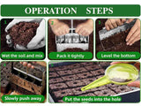 Handheld Soil Blocker Tool Kit - 4 Cell Heavy Duty 2 Inch Seed Starter Soil Block Maker for Seedlings, Cuttings, Greenhouses and Gardens (Ergonomic Design, Durable Metal Construction)