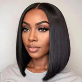 ISEE Hair M Cap 9x6 Bob Wig Human Hair Glueless Bob Wigs Pre Plucked Pre Cut HD Lace Front Glueless Wigs Human Hair 180% Density Short Straight Bob Wigs for Black Women 12 inch