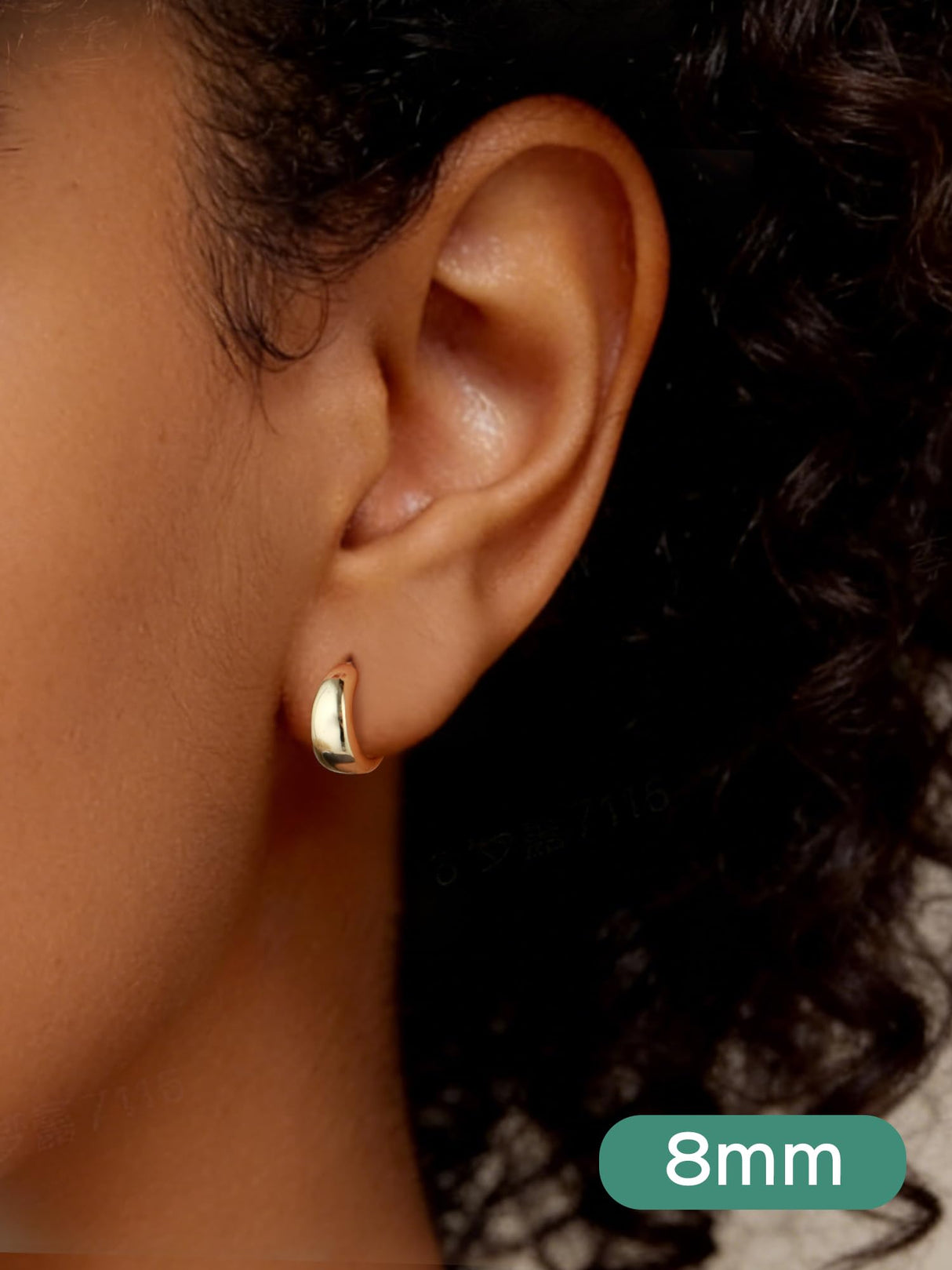 ChicSilver 14K Gold Plated Huggie Hoop Earrings 8mm, 925 Sterling Silver Tiny Gold Hoop Earrings for Women, Hypoallergenic Lightweight