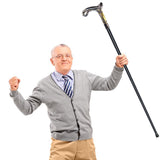 YIVIYAR Walking Cane for Men & Women & Seniors - 36.5 Inch Heavy Duty 500+ lbs Capacity, Ergonomic Handle, Decorative & Ornate Design, Gothic & Goth Elegant Matte Black & Gold Artistry, Metal Cane