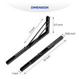 Ravinte 2 Pack 18 Inch Folding Shelf Brackets – Matte Black, Heavy Duty Collapsible Brackets for Tables and Benches – Space-Saving Design