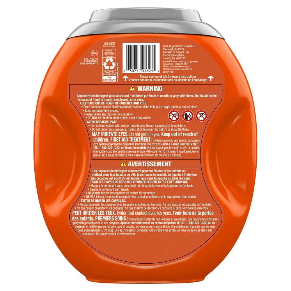 Tide PODS Laundry Detergent Soap with Ultra Oxi 4-in-1 Detergent, 85 Count, Built-in Pre-Treaters, Set-in Stains, Color Protectors, HE Compatible