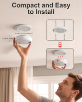 Smoke and Carbon Monoxide Detector, Battery Operated Fire Alarm with LCD Display & Test/Reset Button, Portable Photoelectric CO Smoke Detector Combo for Home, Apartment, RV & Travel (1 Pack)