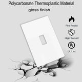Screwless Toggle Switch Wall Plates 1-Gang Switch Outlet Electrical Cover Plate Unbreakable Thermoplastic Faceplate for Decora Receptacle Outlet Switch, White (10 Pack)