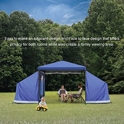 KAMPKEEPER Side Tent,Camping Tent for 10' x 10' Pop Up Canopy, Easy Set Up Gazebo,Compatible with 10' Wide Canopy Tents（Blue）